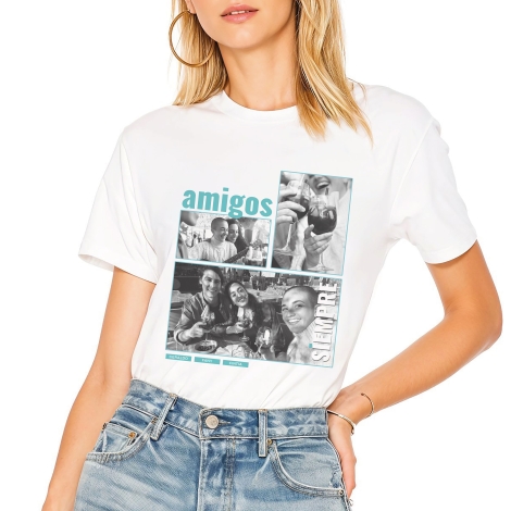 Camisetas con entrega en 24/48h en manga corta, personalizadas con tu foto y frase.